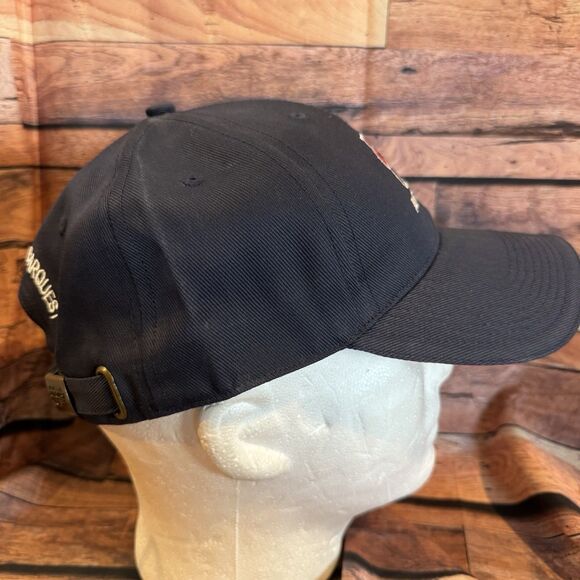 Carquest Auto Parts Embroidered Navy Blue Hat Adjustable Strap Cap Red Trim - Picture 2 of 6